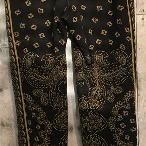 Free People Gold & Black Leggings